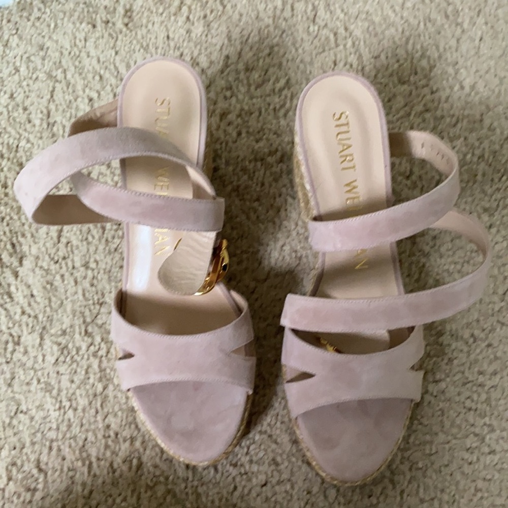 Stuart Weitzman Zuzu Suede Espadrille Wedge Sandal